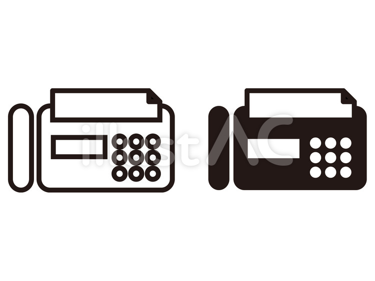FAX　アイコン　002 アイコン,白黒,ファクシミリのイラスト素材