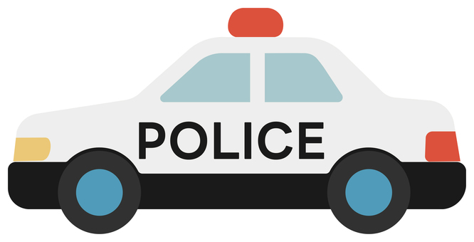 パトカー パトカー,パトロール,警察,車,交通取締,緊急車両,事故,犯罪,取り締まり,かわいいのイラスト素材