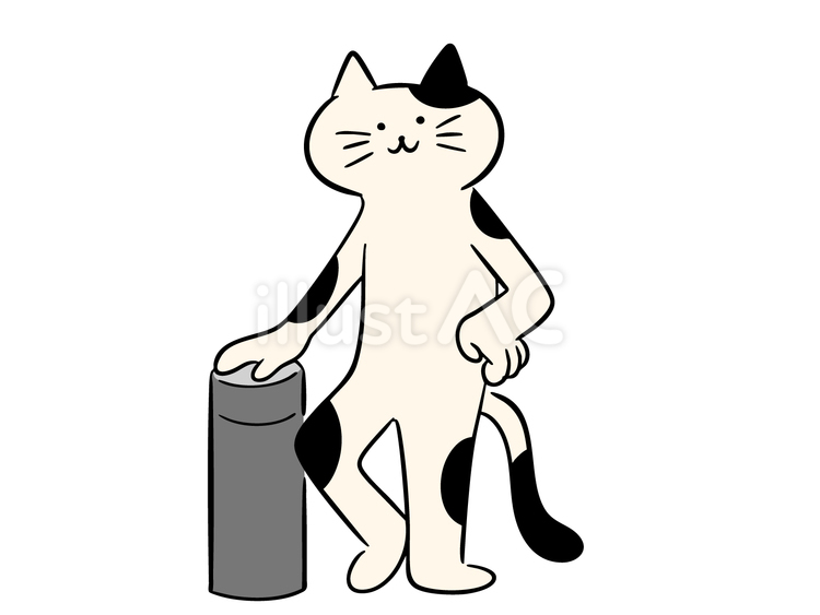 腰に手を当てポーズを取る猫（カラー） 猫,ポーズ,気取るのイラスト素材