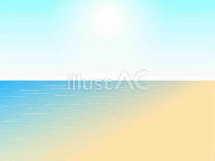 晴れの日の海と青空と砂浜背景 晴れの日の海と青空と砂浜背景 海,青空,夏のイラスト素材