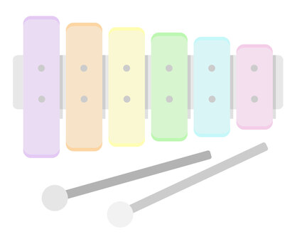 カラフルなシロフォン シロフォン,木琴,鉄琴,楽器,おもちゃ,かわいい,小さい,カラフル,打楽器,音楽のイラスト素材