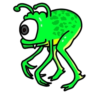 Illustration, alien, green, character, 