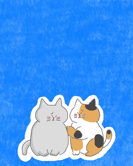 励ます三毛猫ちゃん ねこ,三毛猫,かわいい,励ます,悩み,ストレス,困る,落ち込む,しょんぼり,しょぼんのイラスト素材