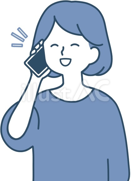電話する女性 笑顔 通話を楽しむ