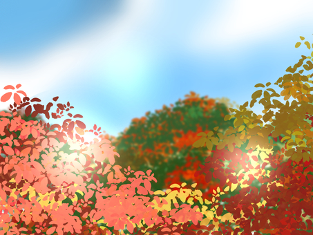 秋の山のイラスト