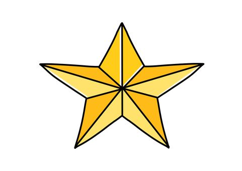 クリスマスの星 星,かわいい,シンプル,黄色,壁面のイラスト素材