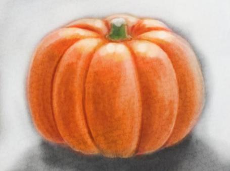 ワンドローカボチャ：Halloween  カボチャ,ハロイン,ワンドロー,オレンジ,鉛筆のイラスト素材