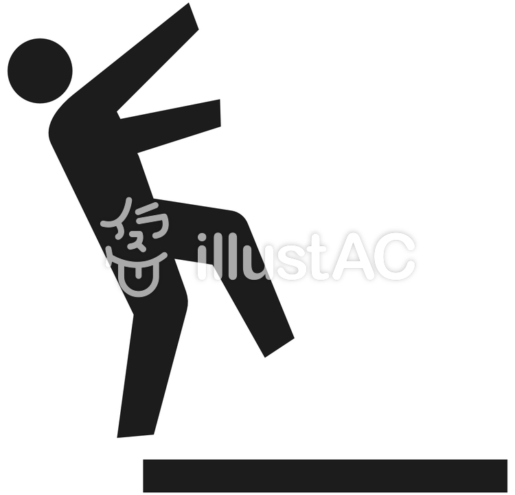 ピクト　転落注意 人間,人,男のイラスト素材