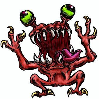 ポップなグロテスクな化け物 怪物,グロテスク,化け物,ゲテモノ,モンスター,クリーチャー,魔物,妖魔,エイリアン,sfのイラスト素材