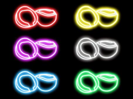 ネオンのゆで卵 ゆで卵,卵,煮抜き,半熟,料理,おかず,温泉卵,黄身,白身,タンパク質のイラスト素材