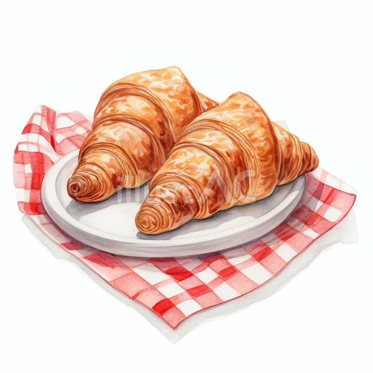 さくさくクロワッサン パン,ペストリー,クロワッサンのイラスト素材
