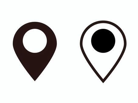 シンプルな地図アイコン 白黒 地図,アイコン,マップ,ナビ,位置,ピン,シンプル,案内,マーク,白黒のイラスト素材