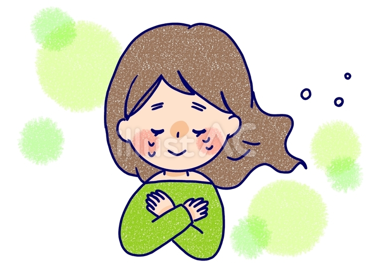 自分はこのままでいい 女性,自己肯定,涙のイラスト素材
