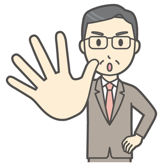  中年スーツ眼鏡-017-バスト 中止,サラリーマン,会社員,中年,ビジネスマン,オフィス,ビジネス,営業マン,先生,講師のイラスト素材