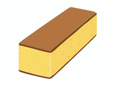 カステラ１本　白背景 カステラ,お菓子,スイーツ,おやつ,甘い,美味しい,焼き菓子,食べ物,白背景,スポンジのイラスト素材