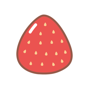 シンプルな上向きのいちごのイラスト いちご,上,果物,赤い,種のイラスト素材