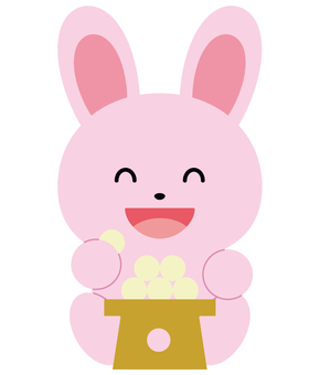 月見団子を食べるうさぎ お月見,月見団子,十五夜,動物,キャラクター,団子,秋,うさぎ,満月,かわいいのイラスト素材
