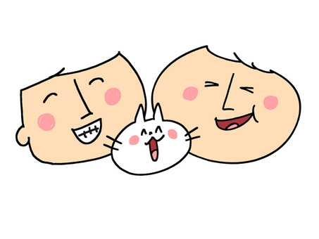 Illustration, a smile, face, cat, 