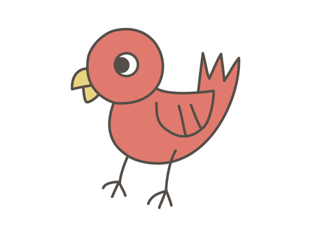赤い小鳥 鳥,小鳥,生き物,動物,１羽,自然,生物,童話,赤,かわいいのイラスト素材