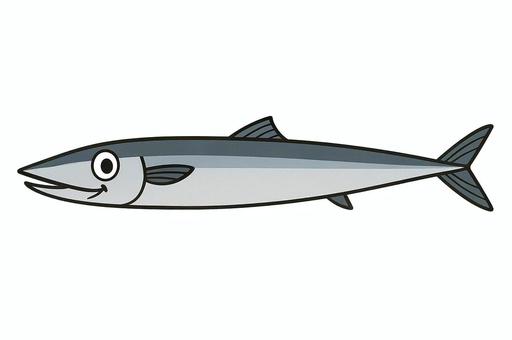 サンマのアニメ風イラスト