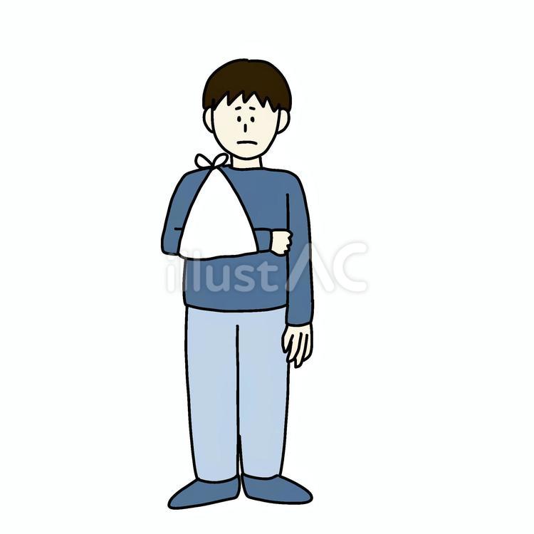 腕を骨折した男性 男性,人物,シンプルのイラスト素材