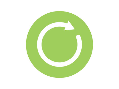 リロードボタン（丸・緑） リロード,ボタン,矢印,更新,ビジネス,図形,回転,円弧,記号,曲線のイラスト素材