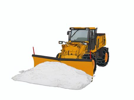 冬の建設土木工事現場や道路の除雪ドーザー ドーザー,ラッセル,除雪車,建機,重機,冬,道路のイラスト素材