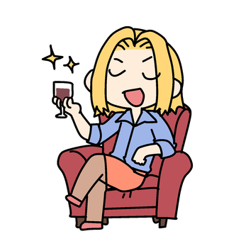 ワイン片手の優越感金髪女性 金髪,ワイン,片手,優越感,セレブ,イメージ,金持ち,富豪,成金,贅沢のイラスト素材