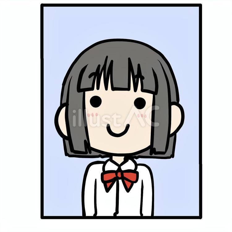 少女の証明写真 少女,証明写真,上半身のイラスト素材