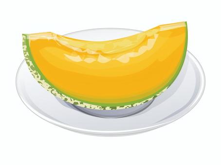 カット赤肉メロン カットメロン,赤肉メロン,メロン,フルーツ,食べ物,皿のイラスト素材