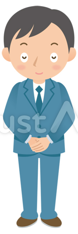 お辞儀する成人男性 お辞儀,男性,謝るのイラスト素材