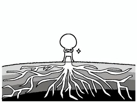 安定 安定,シルエット,根っこ,土台,仁王立ち,イメージ,お知らせ用,宣伝用,pop調,手描きのイラスト素材