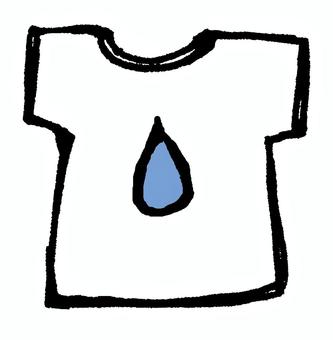 Tシャツ（しずく） tシャツ,半袖,服,雫,水滴,水色,青,トップス,衣類,部屋着のイラスト素材