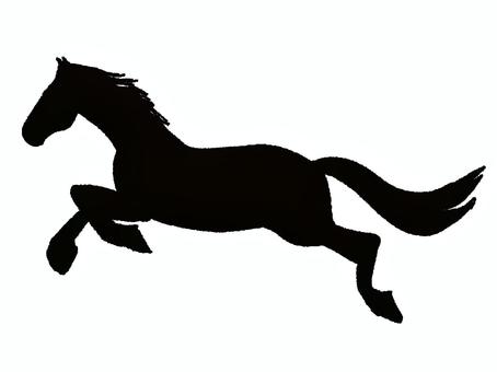 走る馬 シルエット,走る,馬,疾走,pop調,手描き,挿絵,ワンポイント,素材,商用可のイラスト素材