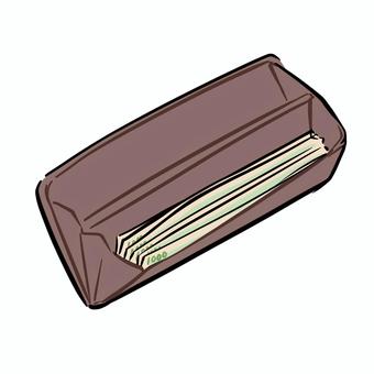 お金の入った財布　財布を広げる 財布,お金,中身,開ける,家計管理,家計,現金,金融,円,資産運用のイラスト素材