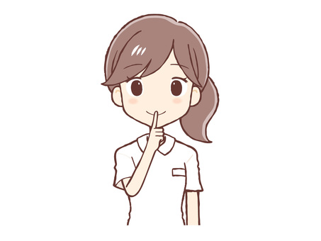お静かに・内緒ポーズ 白衣の女性 静か,内緒,ポーズ,女,白衣,看護師,ナース,指,静かに,お静かにのイラスト素材