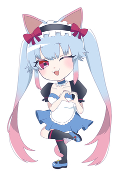 メイド服の女の子 メイド服,メイド,女の子,長髪,かわいい,少女,コスプレ,アニメ,イラストのイラスト素材