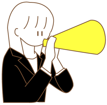 woman holding a megaphone, megaphone, support, female, JPG and PNG