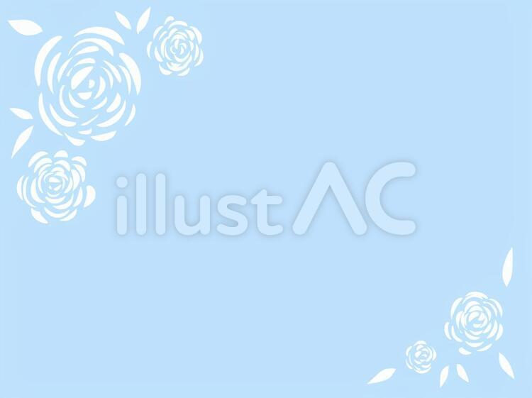 薔薇のフレーム02/青 薔薇,花,フレームのイラスト素材