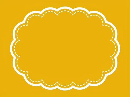 Oval frame with seams, frame, cloud type, stitch, JPG, PNG and AI