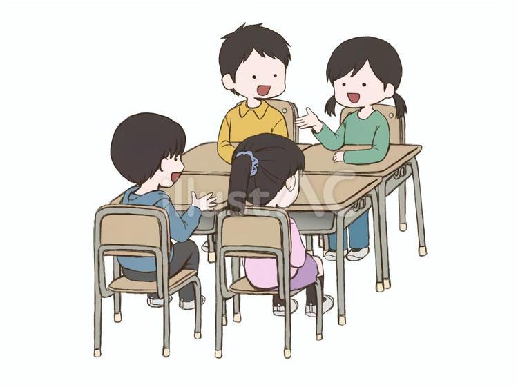 グループ活動 グループ,活動,話し合いのイラスト素材