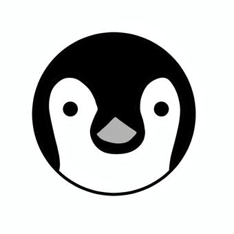 ペンギン　アイコン アイコン,ピクトグラム,マーク,黒,ペンギン,顔,動物,水族館のイラスト素材