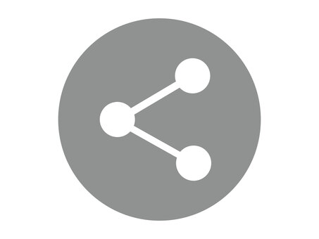 丸入り共有アイコン（グレー） 共有,アイコン,シェア,リンク,ビジネス,sns,拡散,インターネット,web,グループのイラスト素材