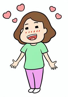 推しについて語る幸せな女性 推し活,推し,語る,幸せ,笑顔,喜び,楽しい,感情,女性,ファンのイラスト素材