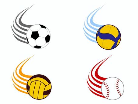 躍動するボールたち ボール,スポーツ,躍動,サッカー,バレーボール,ドッジボール,野球,球技,挿絵,カットイラストのイラスト素材