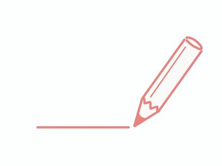 手描きの赤色の鉛筆 鉛筆,文房具,えんぴつ,書く,文具,筆記用具,シンプル,挿絵,事務用品,イラストのイラスト素材