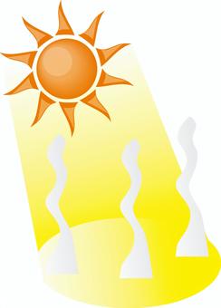 Illustration, intense heat, summer, sun, 