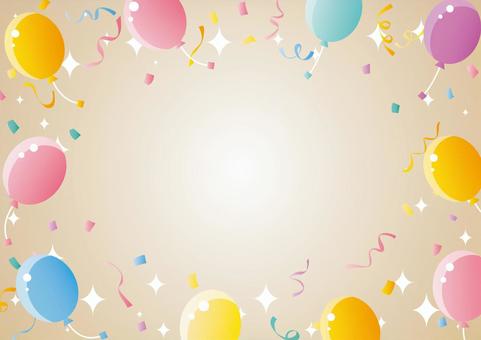 Gorgeous frame background of balloons and confetti, JPG Gorgeous frame background of balloons and confetti, balloon, confetti, ribbon, JPG