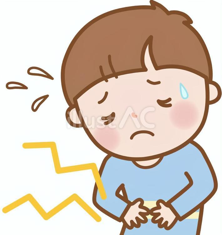 男の子：腹痛 腹痛,男の子,子どものイラスト素材