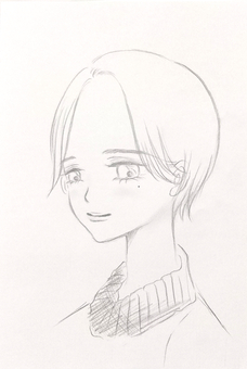 Illustration, girl, genderless, shortcut, 